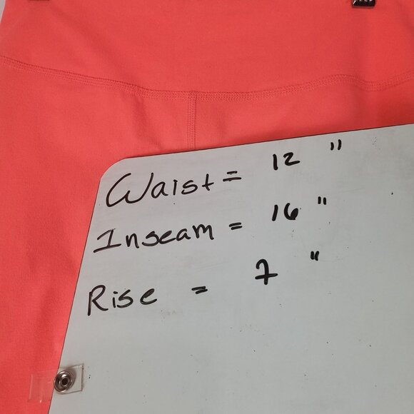 ZELLA Womens Leggings SZ XS Capri Neon Florescent Coral Pink Barbie Fitness Gym‎ - Picture 4 of 7